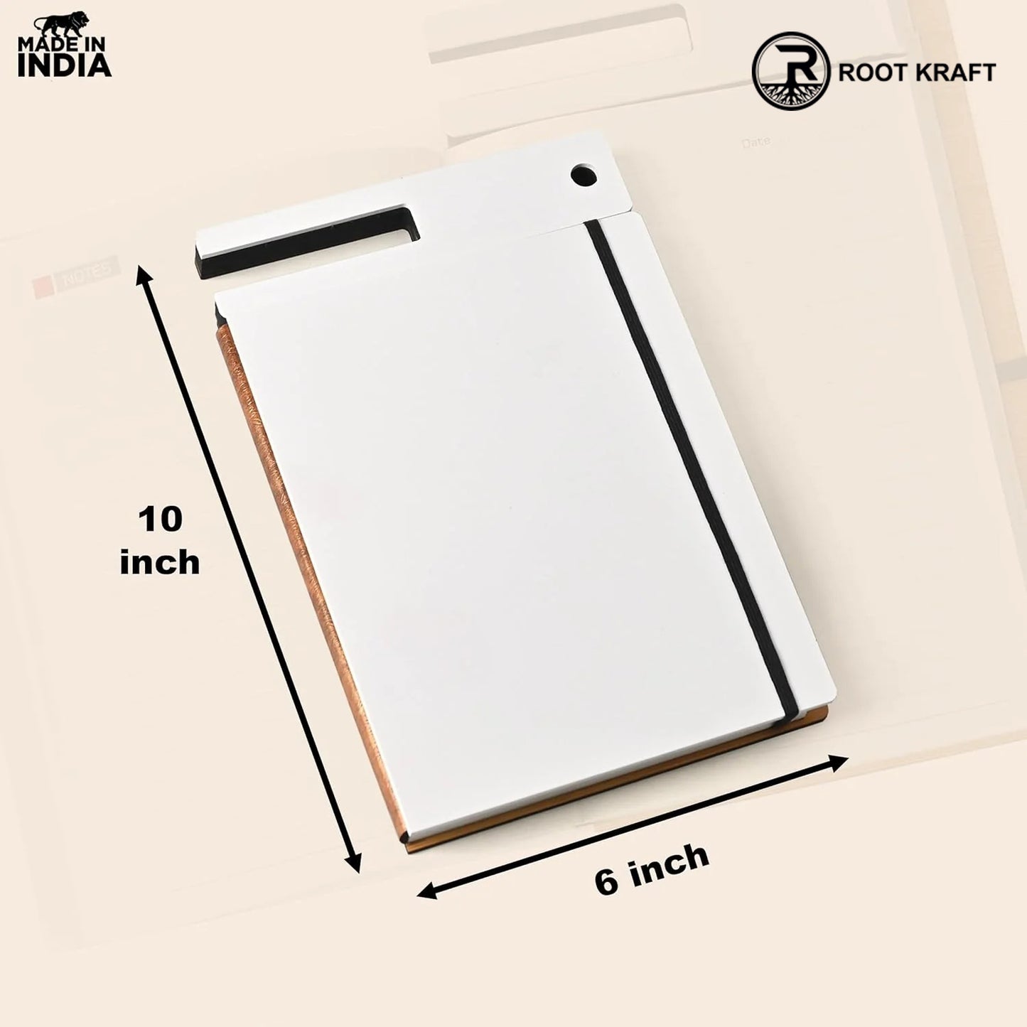 Wooden Smart Diary with White Board & Marker | A5 Notebook with Mobile & Pen Stand | Personal Use, Office & Corporate Gift