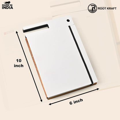 Wooden Smart Diary with White Board & Marker | A5 Notebook with Mobile & Pen Stand | Personal Use, Office & Corporate Gift