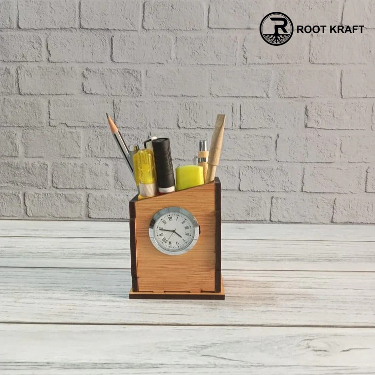 Desk Organizer With Clock | Pen Holder | Corporate Gifts