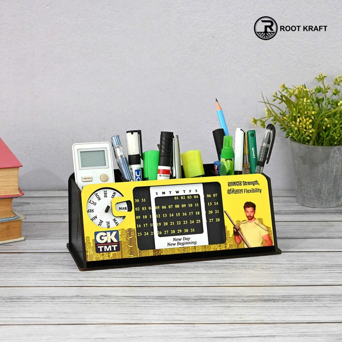 Customize Desk Organizer With Lifetime Calendar | Customized Product For Brand | Corporate Gift