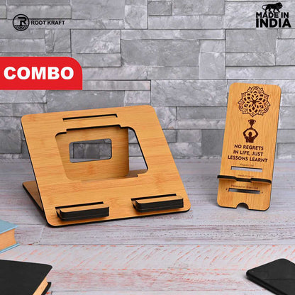 3 Level Portable Laptop Stand with Portable Mobile Holder Combo | Customized Corporate Gifts | Work From Home