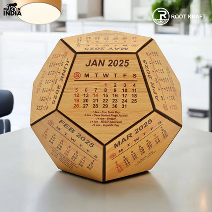 3D Pentagon Desk Calendar 2025 | Table Calendar | Eco-Friendly