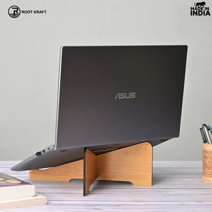 Cross Laptop Stand For Desk With Mobile Stand | Portable Easy to Carry | Compatible with All (2 pc Combo Pack) (eco Friendly)