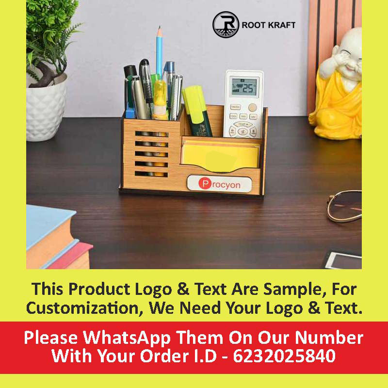 Customized Eco-Friendly Pen Holder with Visiting Card Holder | Spacious and Stylish Desk Organization | Perfect For Corporate Gifting