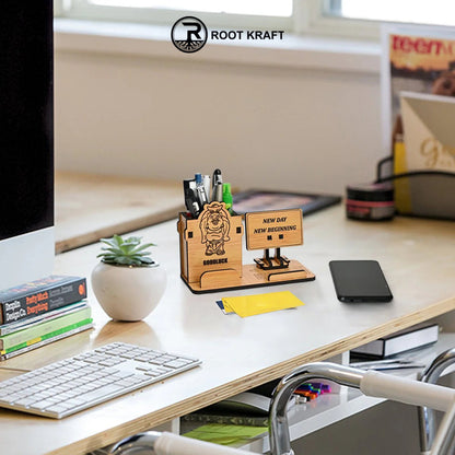 Lifetime Calendar & Good Luck Desk Organizer Combo | Office Table Decorative Items | Farewell Gift
