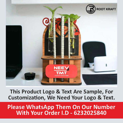 Customize Spacious Iron Rod Stand With Test Tube Planter | Eco-Friendly Product | Perfect Gift For Industries
