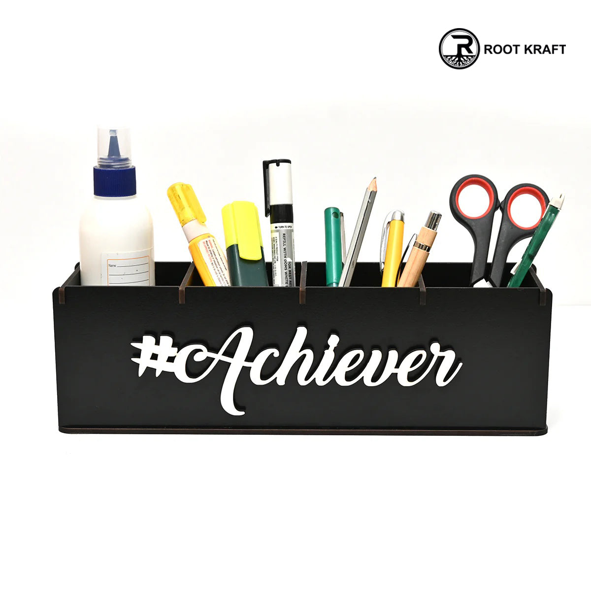 Motivational Desk Organizer | 4 Compartments | Desk Accessories