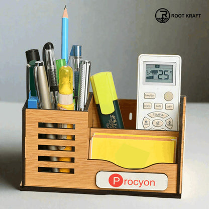 Customized Eco-Friendly Pen Holder with Visiting Card Holder | Spacious and Stylish Desk Organization | Perfect For Corporate Gifting
