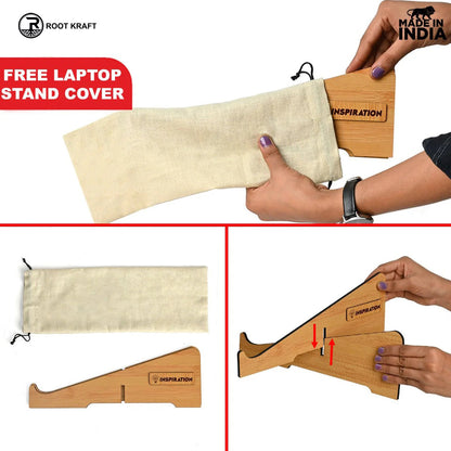 Cross Laptop Stand For Desk With Mobile Stand | Portable Easy to Carry | Compatible with All (2 pc Combo Pack) (eco Friendly)