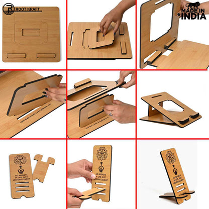 3 Level Portable Laptop Stand with Portable Mobile Holder Combo | Customized Corporate Gifts | Work From Home