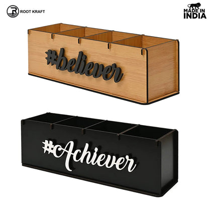 Combo Desk Organizer 4 Compartment | Pen Stand For Office Table | Stylish & Eco-Friendly