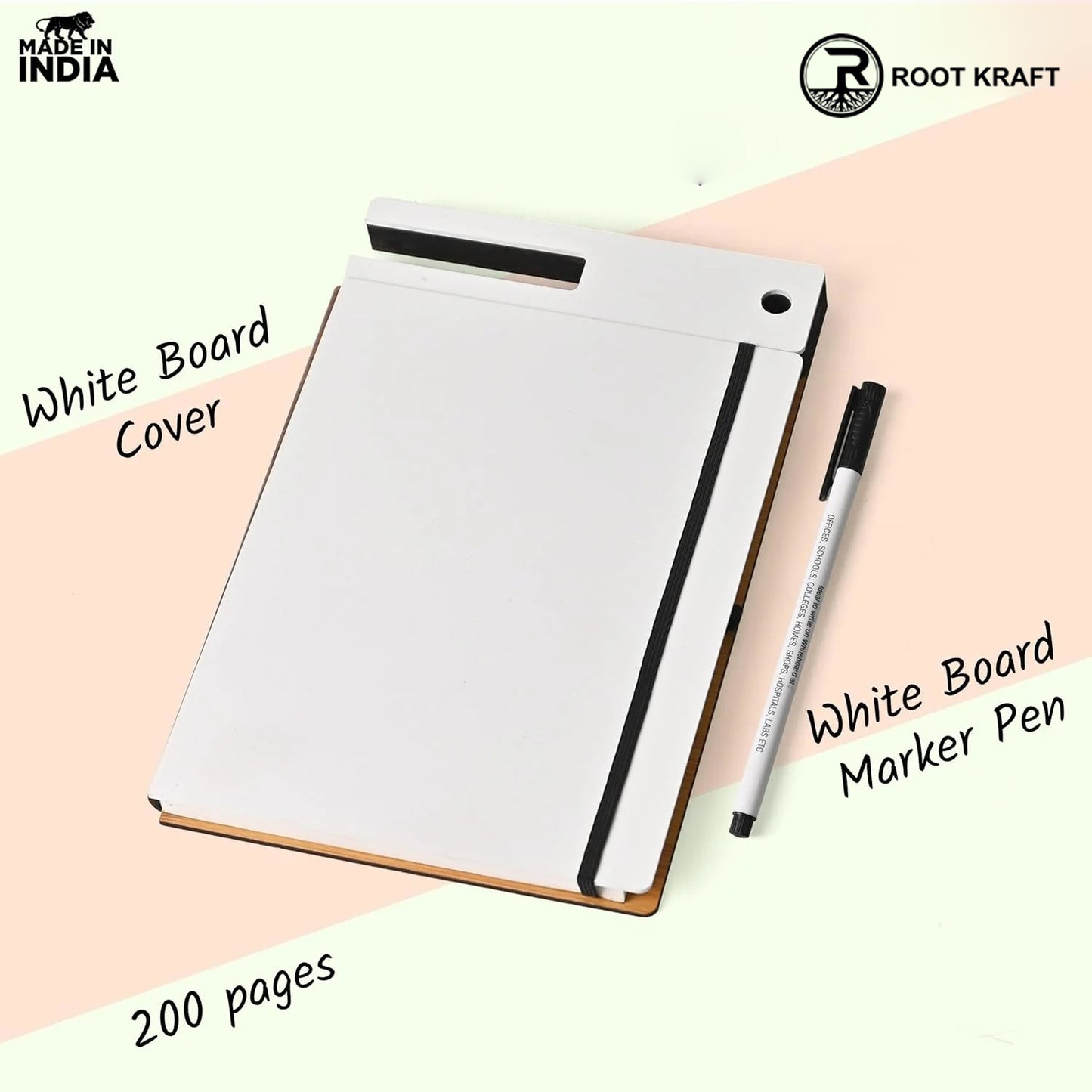 Wooden Smart Diary with White Board & Marker | A5 Notebook with Mobile & Pen Stand | Personal Use, Office & Corporate Gift