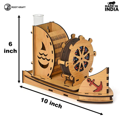 Boat Shape Coaster Stand With Set of 6 Coaster & Cute Test Tube Planter