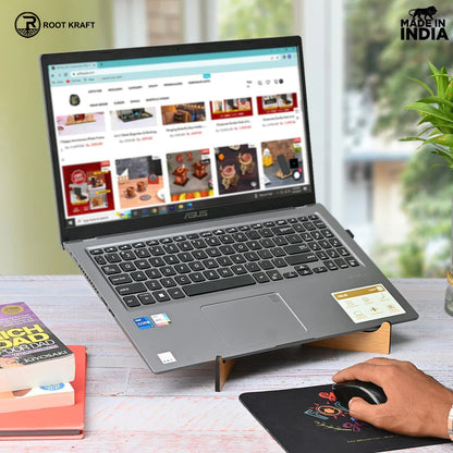 Cross Laptop Stand For Desk With Mobile Stand | Portable Easy to Carry | Compatible with All (2 pc Combo Pack) (eco Friendly)