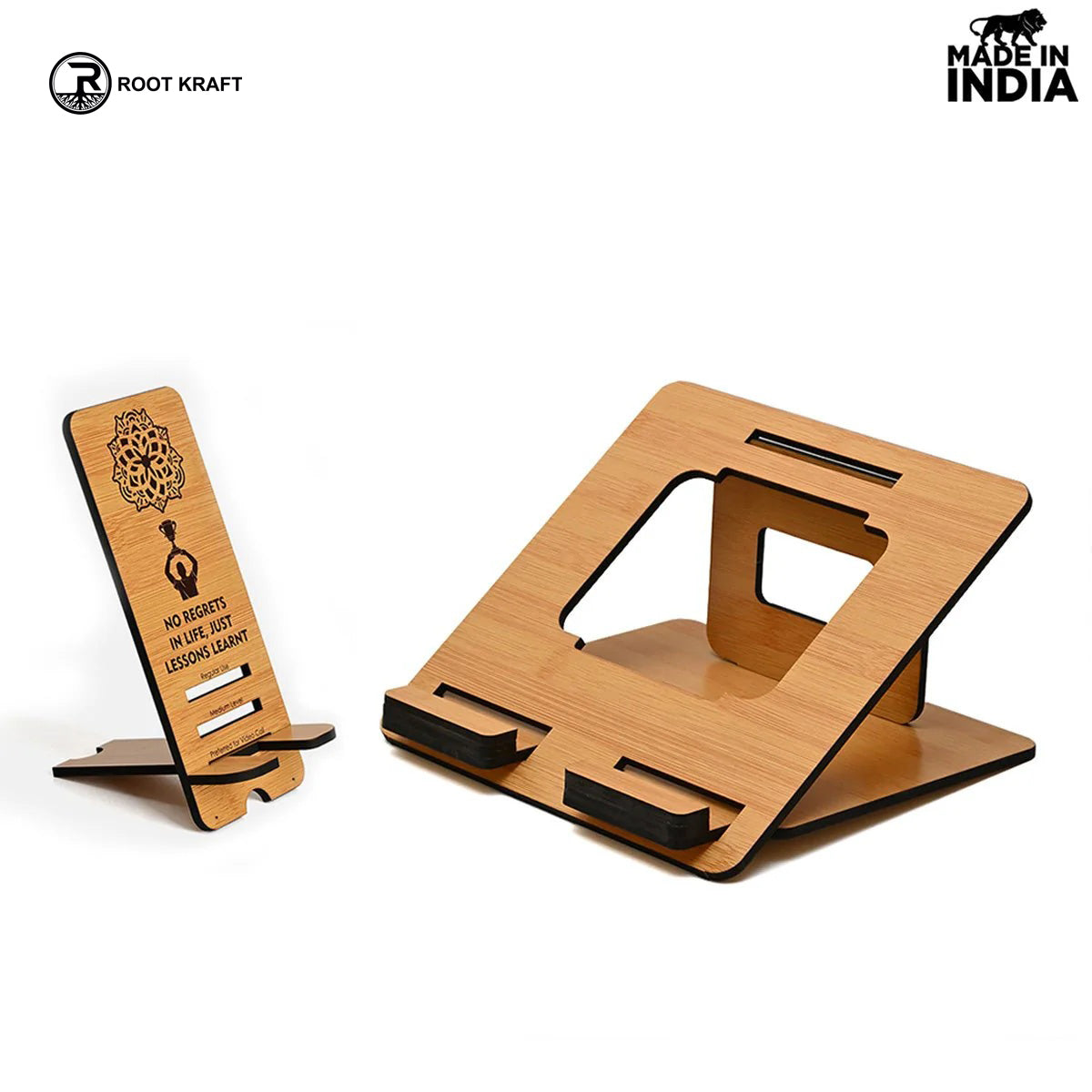 3 Level Portable Laptop Stand with Portable Mobile Holder Combo | Customized Corporate Gifts | Work From Home