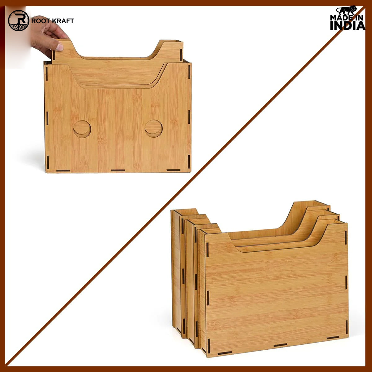 File Organiser 3 Tier Paper Tray For Office Desk, Horizontal & Vertical Adjustment A4 Documents Organizer