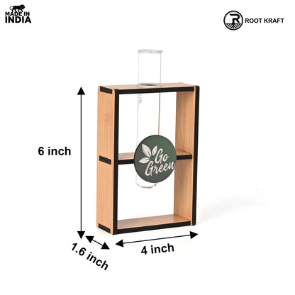 Eco-Friendly Test Tube Planter | Wooden MDF Stand | Indoor Desk Décor & Gifting