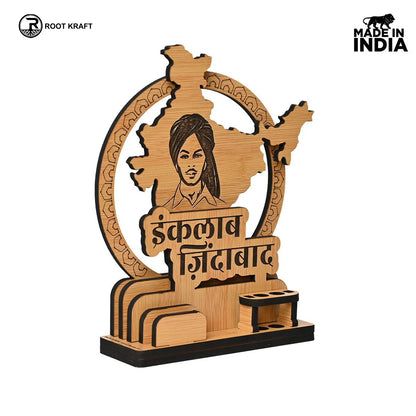 Political Pen Stand and Card Holder | Gandhi Ji, Ambedkar Ji & Bhagat Singh Ji | Wise Quotes | Mementos