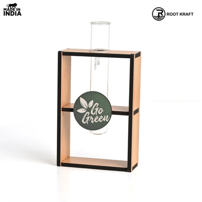 Eco-Friendly Test Tube Planter | Wooden MDF Stand | Indoor Desk Décor & Gifting