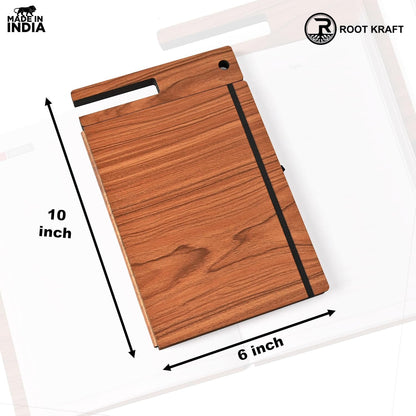 Wooden Smart Diary with Mobile Holder & Pen Stand | Includes Wooden Pen | Useful Gift For Office, Corporate & Personal Use