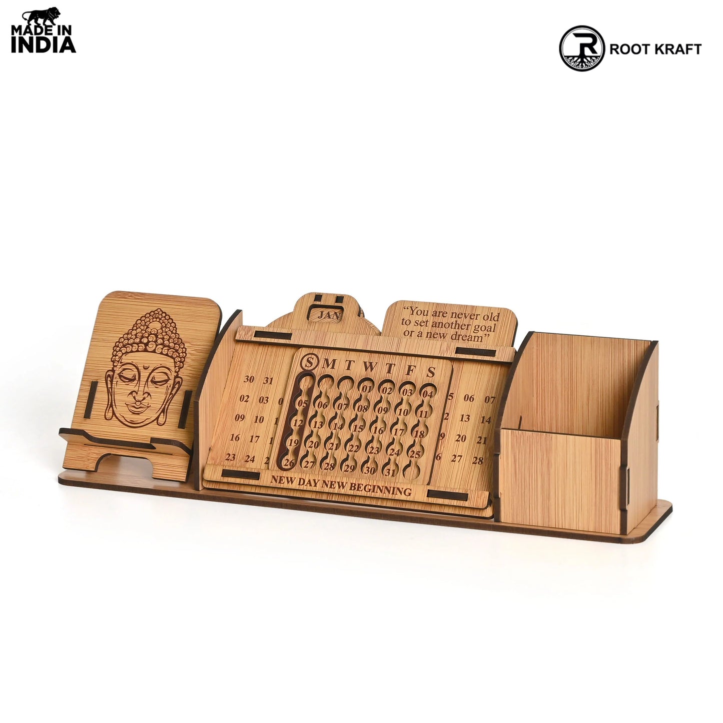 Lifetime Calendar With Desk Organizer and Mobile Stand | Desk Calendar | Mobile Accessories