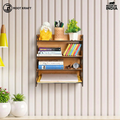 Book Rack 4 Layer Wooden Book Stand for Table | Multipurpose Home Decor Storage Rack & Book Shelf for Wall (DIY)