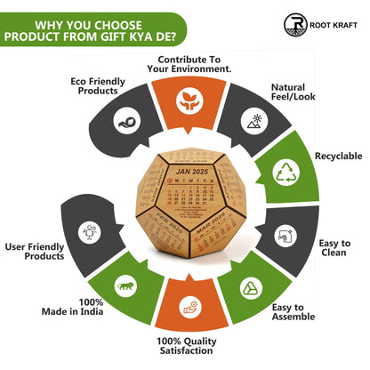 3D Pentagon Desk Calendar 2025 | Table Calendar | Eco-Friendly