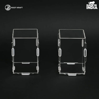Desk Organizer 2 & 4 Piece Acrylic Pen Holder | Crystal Clear Pencil Holder | Stationery Organizer