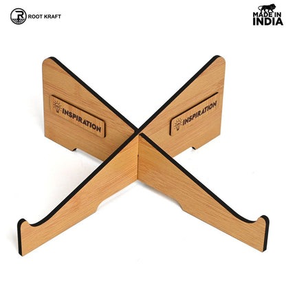 Cross Laptop Stand For Desk With Mobile Stand | Portable Easy to Carry | Compatible with All (2 pc Combo Pack) (eco Friendly)