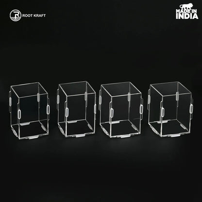 Desk Organizer 2 & 4 Piece Acrylic Pen Holder | Crystal Clear Pencil Holder | Stationery Organizer