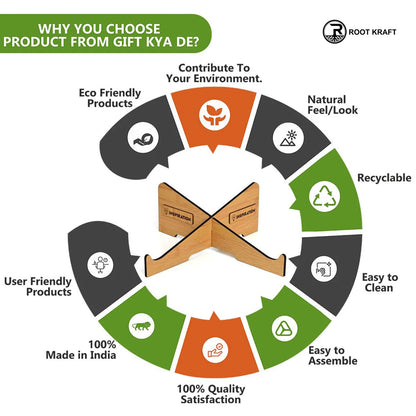 Cross Laptop Stand For Desk With Mobile Stand | Portable Easy to Carry | Compatible with All (2 pc Combo Pack) (eco Friendly)