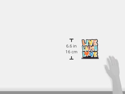 Wooden Study/Office/Home Decor Showpiece | Live Love Laugh, 5.31 Inch, 15.5 cm