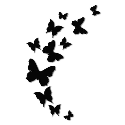 Butterfly Shape MDF Plaque Painted Cutout Ready to Hang Home Décor, Wall Décor, Wall Art,Decorative MDF Plaque for Home & Wall Decoration (11 Pcs, Black) - Wood