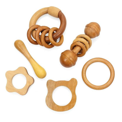 Organic Neem Wood 6 Shape Teether Combo for Baby