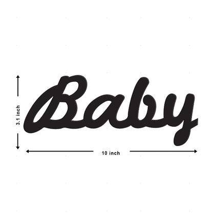 Baby MDF Plaque Painted Cutout Ready to Hang Home Décor Wall Art, MDF Cutout for Gift (3.1 x 10 Inch)