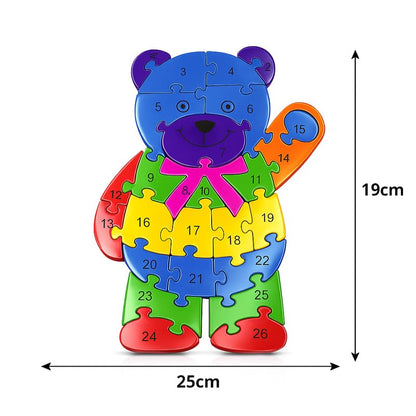 Wooden Beer Alphabet and Number Puzzle for Kids, Learning Toy, Beer Montessori ABC Educational Alphabet and Number Jigsaw for Toddlers