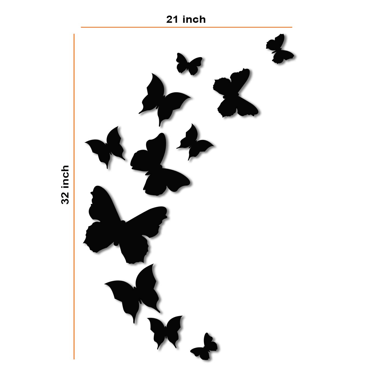 Butterfly Shape MDF Plaque Painted Cutout Ready to Hang Home Décor, Wall Décor, Wall Art,Decorative MDF Plaque for Home & Wall Decoration (11 Pcs, Black) - Wood