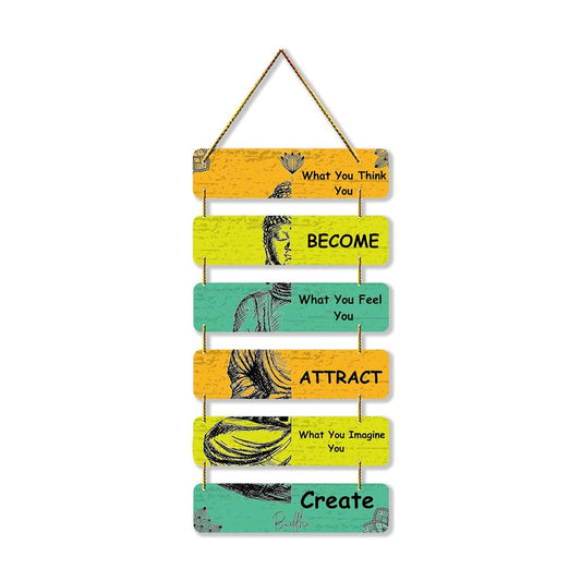 Decorative Wooden Wall Hanging Decoration for Home Living Room Office Wall Decoration (WHM) (Multicolor03)