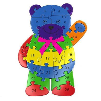 ROOT KRAFT Wooden Giraffe Alphabet and Number Puzzle for Kids, Learning Toy, Giraffe Montessori ABC Educational Alphabet and Number Jigsaw for Toddlers