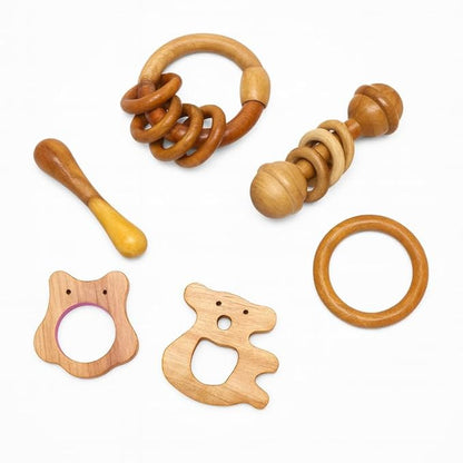 Organic Neem Wood 6 Shape Teether Combo for Baby
