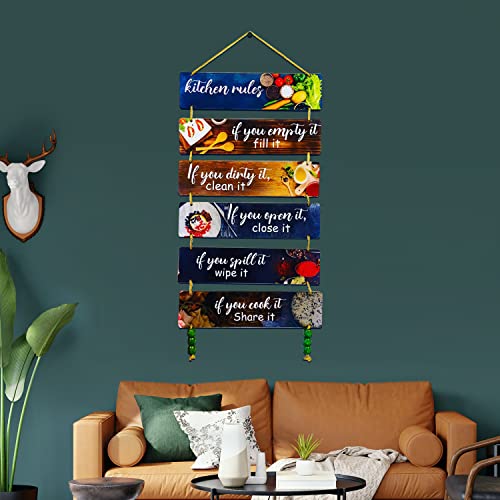 Kitchen Rules Wall Hanging/Hanger Art Decoration Item for Living Room | Bedroom | Home Decor | Gifts | Kitchen Quotes Decor Item