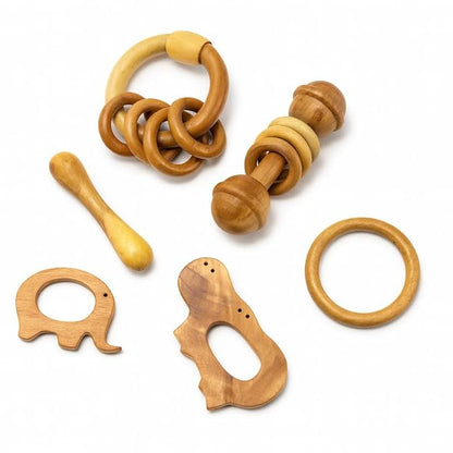 Organic Neem Wood 6 Shape Teether Combo for Baby