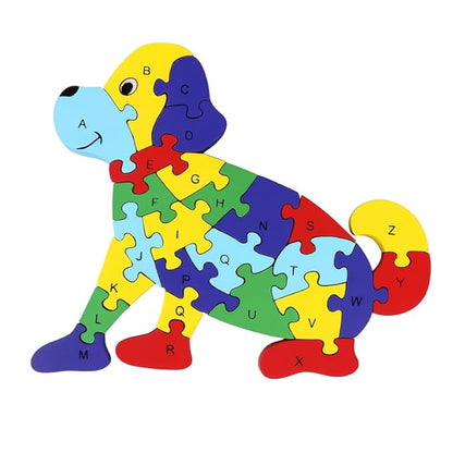 ROOT KRAFT Wooden Giraffe Alphabet and Number Puzzle for Kids, Learning Toy, Giraffe Montessori ABC Educational Alphabet and Number Jigsaw for Toddlers