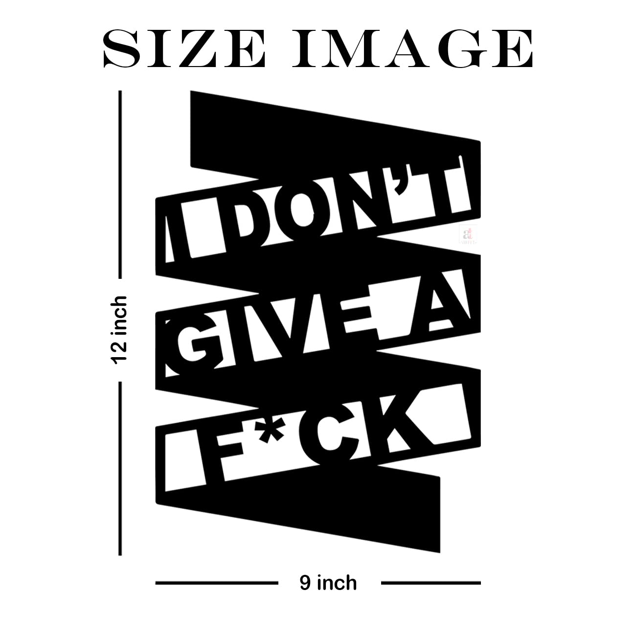 I Don't Give A Fuck Black MDF Plaque Cutout Ready To Hang For Home Office Wall Art Decor, Wall Art Hanging Decorative Item, Home Decoration Size -12 x 9 Inches