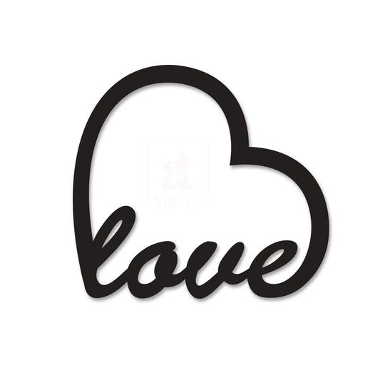 Love Wall Sign, Wall Plaque, Mdf Cutout Wood Wall Art, Valentine Day Gift (6 mm, Black)