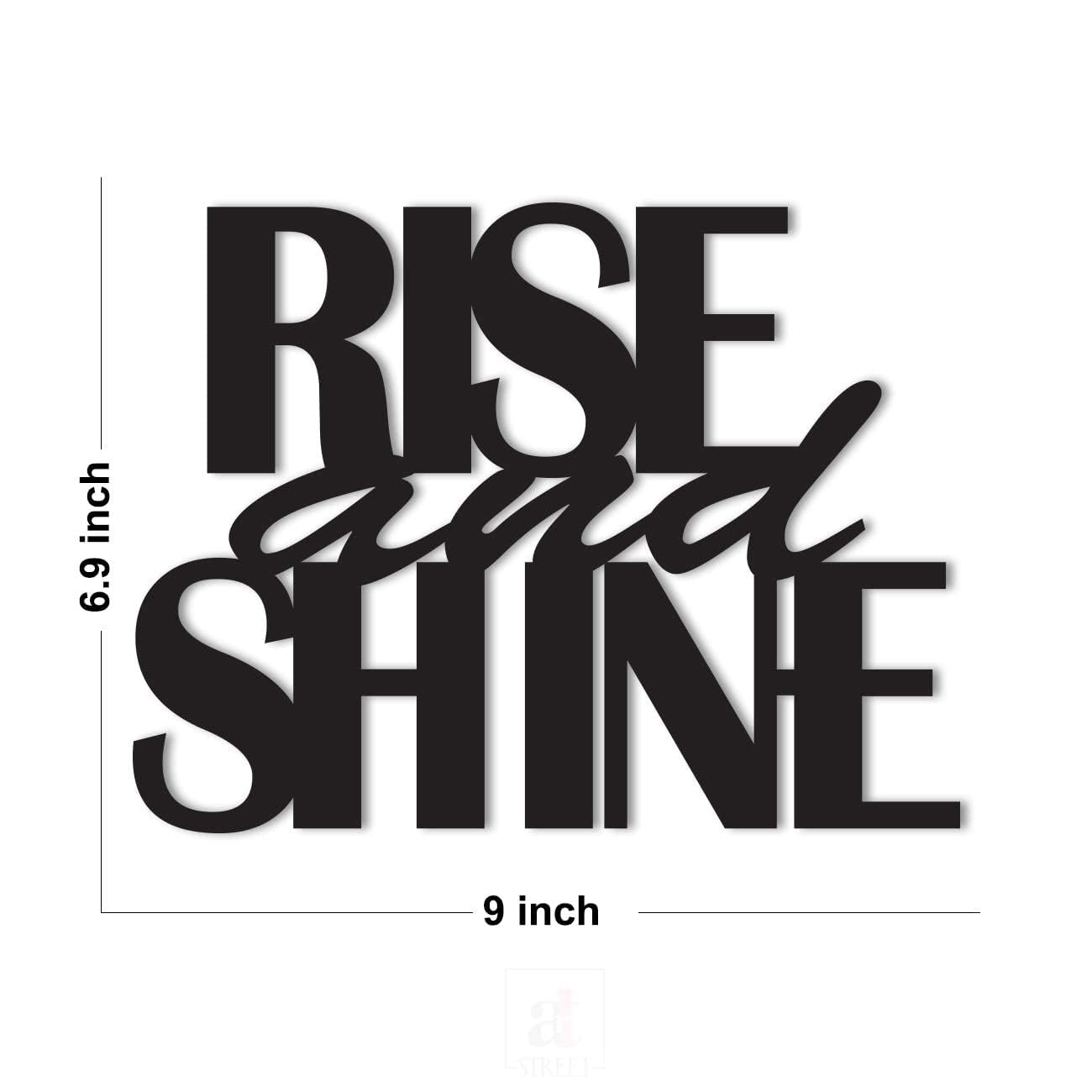 MDF Plaque Rise And Shine Quote Painted Cutout Ready To Hang Home Décor Wall Art decor (Size 6.9 x 9 Inch)