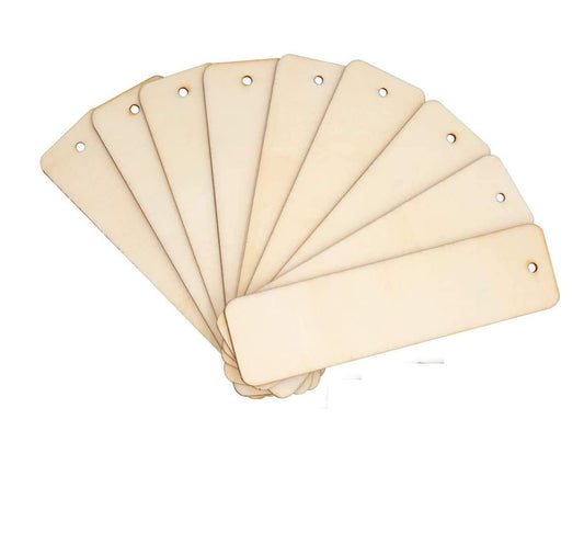 MDF Cutouts | Wooden Cutout for Craft | Pine Wood | Unfinished Tags for Key Chain, Crafts, Xmas, Decorations, Painting | Resin Art Work | MDF Board Cutouts, Rectangle- [50pcs]-[8cmx2.5cm]