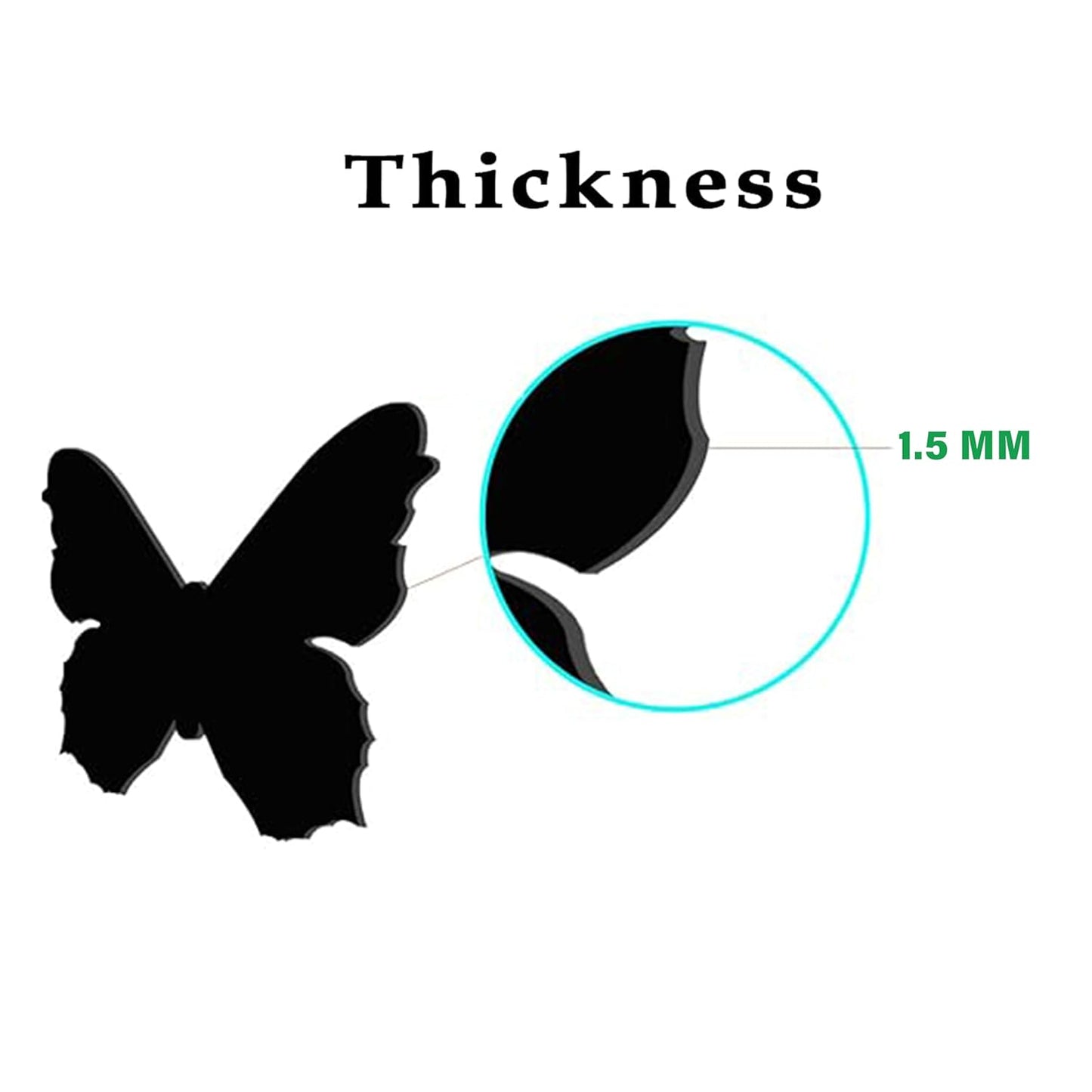 Butterfly Shape MDF Plaque Painted Cutout Ready to Hang Home Décor, Wall Décor, Wall Art,Decorative MDF Plaque for Home & Wall Decoration (11 Pcs, Black) - Wood