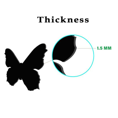 Butterfly Shape MDF Plaque Painted Cutout Ready to Hang Home Décor, Wall Décor, Wall Art,Decorative MDF Plaque for Home & Wall Decoration (11 Pcs, Black) - Wood