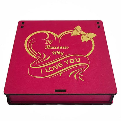 ROOT KRAFT Love Message Box Wooden | 10 reasons I Love You | Romantic | for girlfriend | boyfriend | husband | Wife | Fiancee | Valantine Gift.